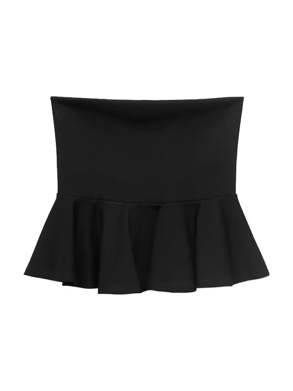 MANGO MANGO Top 'PEPLUM'  črna