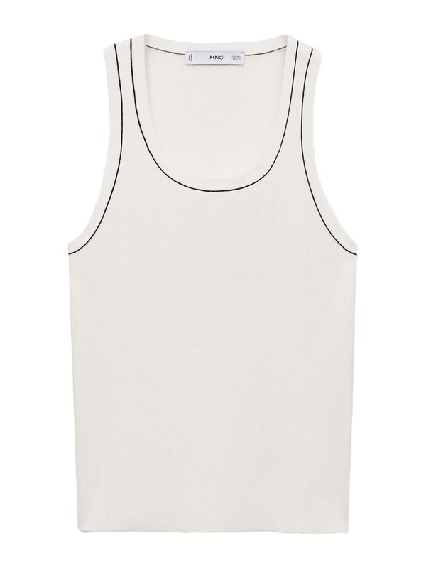MANGO MANGO Top 'SHADOWIN'  ecru / črna