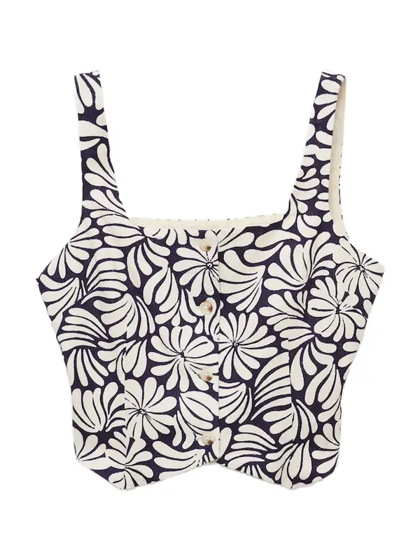 MANGO MANGO Top  svetlo bež / marine