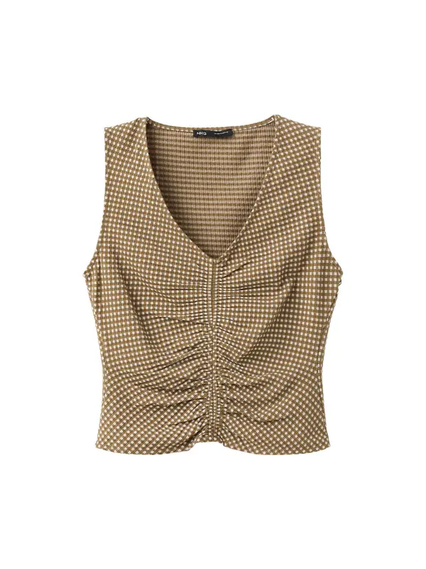 MANGO MANGO Top 'VION'  kaki / bela
