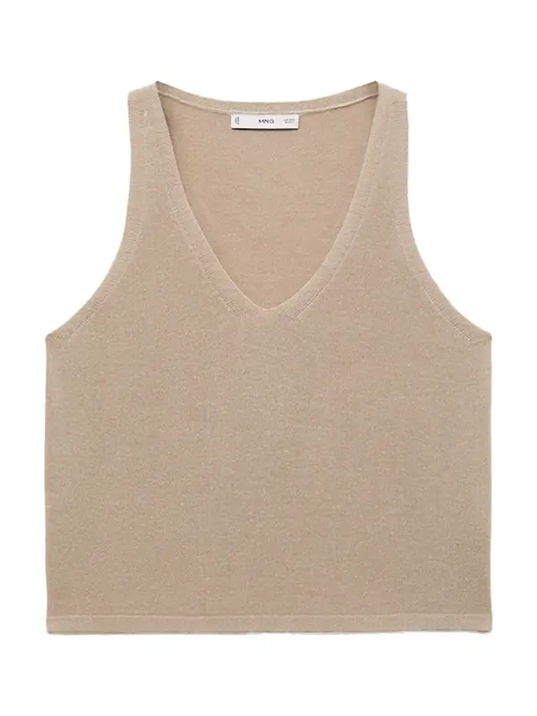MANGO MANGO Top z naramnicami 'VELLA'  greige