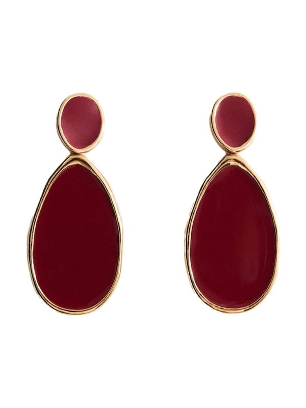 MANGO MANGO Uhani 'FILO'  zlata / temno rdeča