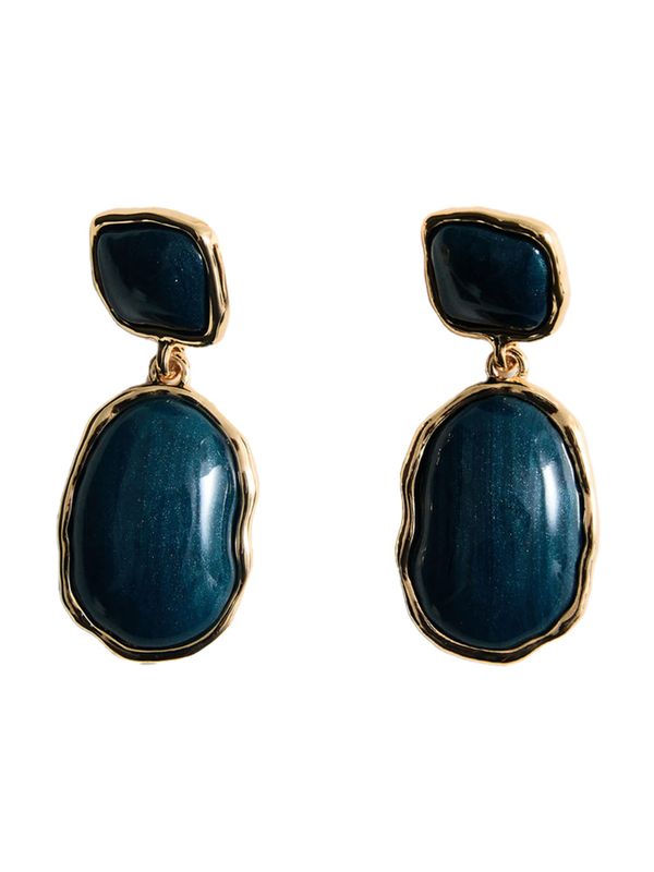 MANGO MANGO Uhani  zlata / petrol