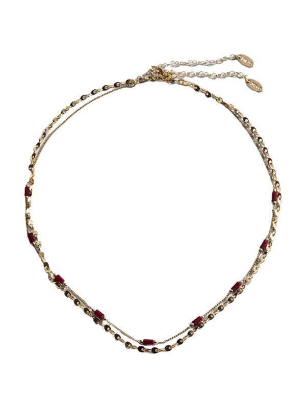 MANGO MANGO Verižica  zlata / vinsko rdeča