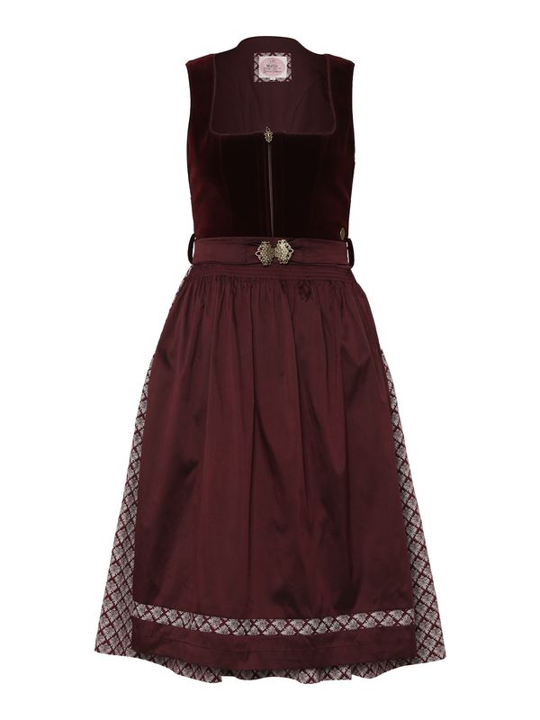 MARJO MARJO Dirndl 'Amorbach'  temno rjava / bela