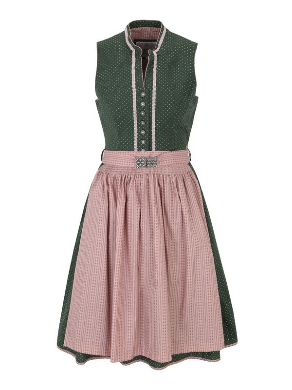 MARJO MARJO Dirndl 'Coralie'  temno zelena / roza