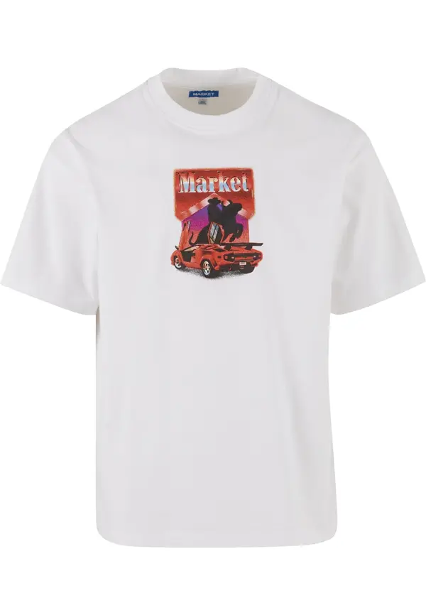 MARKET MARKET Majica 'Bullrider'  lila / rdeča / črna / bela