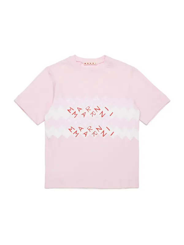 Marni Marni Majica  pastelno roza / rdeča / bela