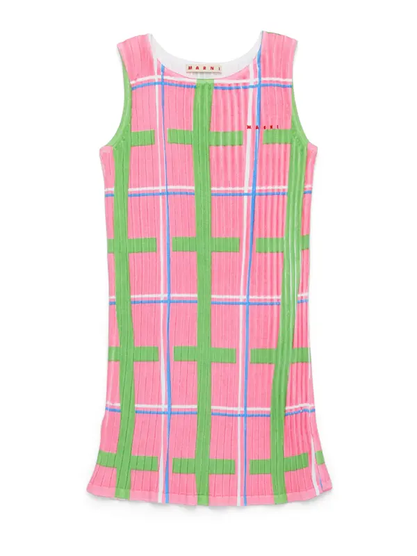 Marni Marni Obleka  modra / limeta / roza / rdeča