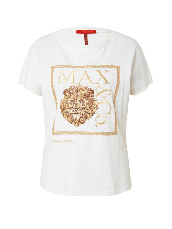 MAX&Co. MAX&Co. Majica 'DREAM'  rjava / zlata / zelena / bela