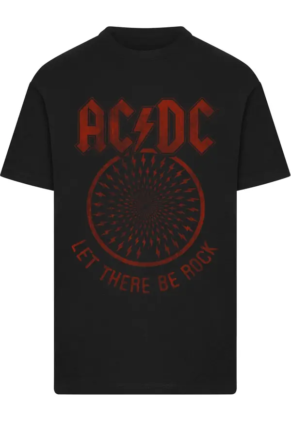 Merchcode Merchcode Majica 'ACDC Let There Be Rock'  temno rdeča / črna
