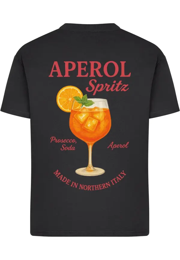 Merchcode Merchcode Majica 'Aperol Spritz'  oranžna / rdeča / črna
