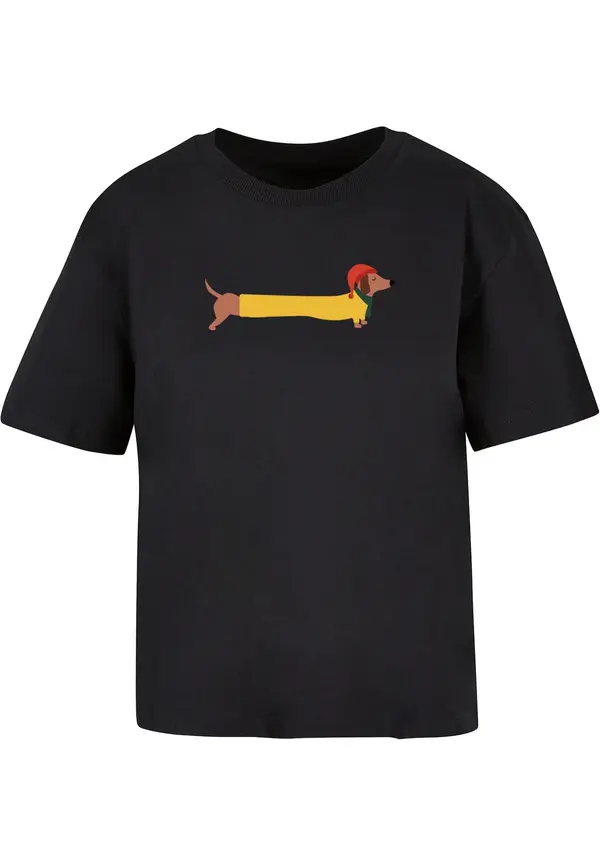 Merchcode Merchcode Majica 'Christmas Dog'  rjava / rumena / rdeča / črna