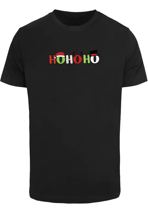 Merchcode Merchcode Majica 'Christmas Ho Ho Ho'  svetlo zelena / rdeča / črna / bela