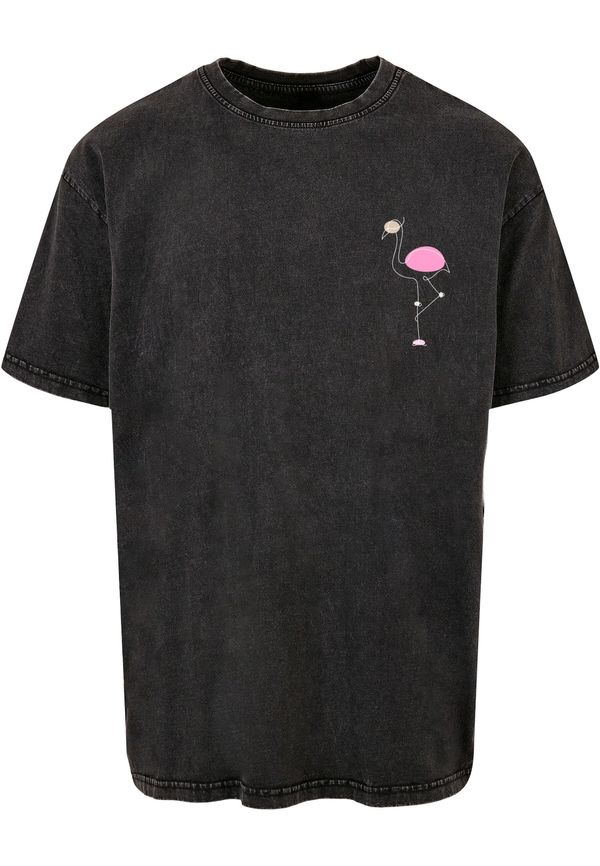 Merchcode Merchcode Majica 'Flamingo'  pastelno roza / svetlo roza / črn denim / bela