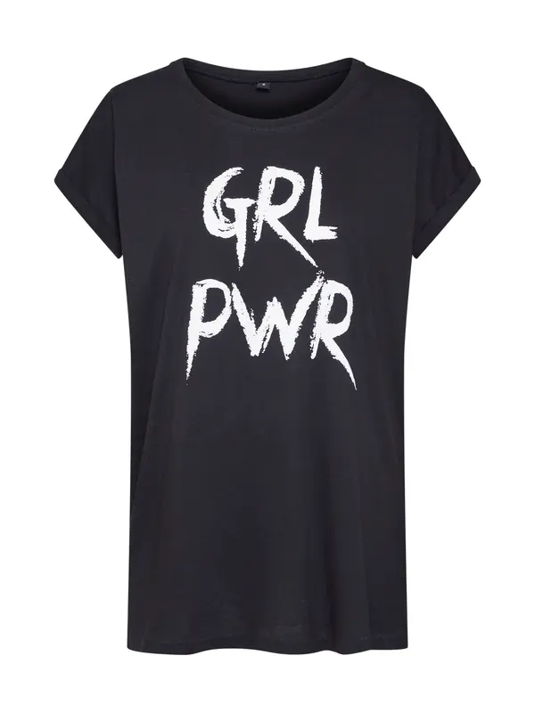 Merchcode Merchcode Majica 'Grl Pwr'  črna / bela