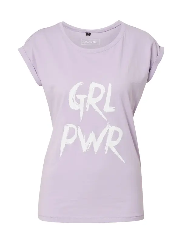 Merchcode Merchcode Majica 'Grl Pwr'  lila / bela