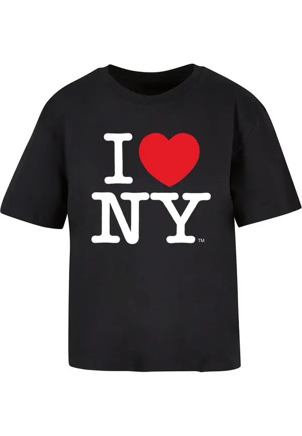 Merchcode Merchcode Majica 'I Love NY'  krvavo rdeča / črna / bela