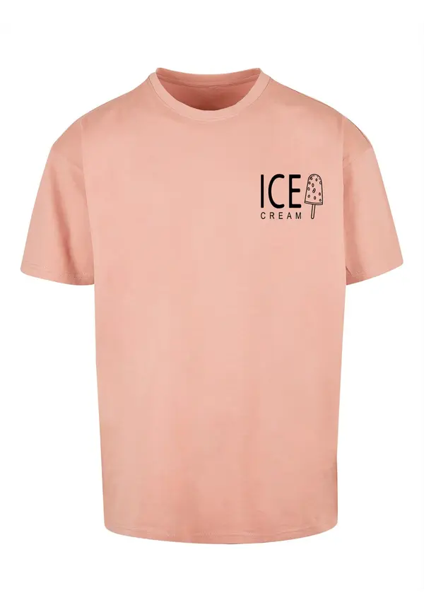 Merchcode Merchcode Majica 'Ice Cream'  staro roza / črna