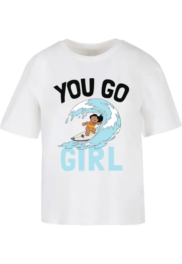 Merchcode Merchcode Majica 'Lilo & Stitch You Go Girl'  mešane barve / bela