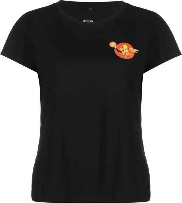 Merchcode Merchcode Majica 'Lola'  pastelno rumena / oranžno rdeča / črna / bela