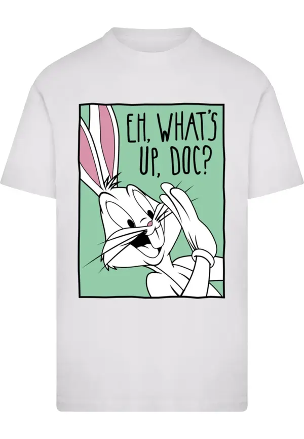 Merchcode Merchcode Majica 'Looney Tunes Bugs Bunny Funny Face 3.0'  svetlo zelena / roza / črna / bela