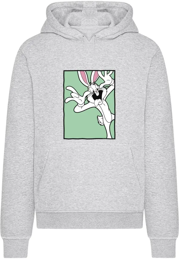 Merchcode Merchcode Majica 'Looney Tunes Bugs Bunny Funny Face'  pegasto siva / meta / črna / bela