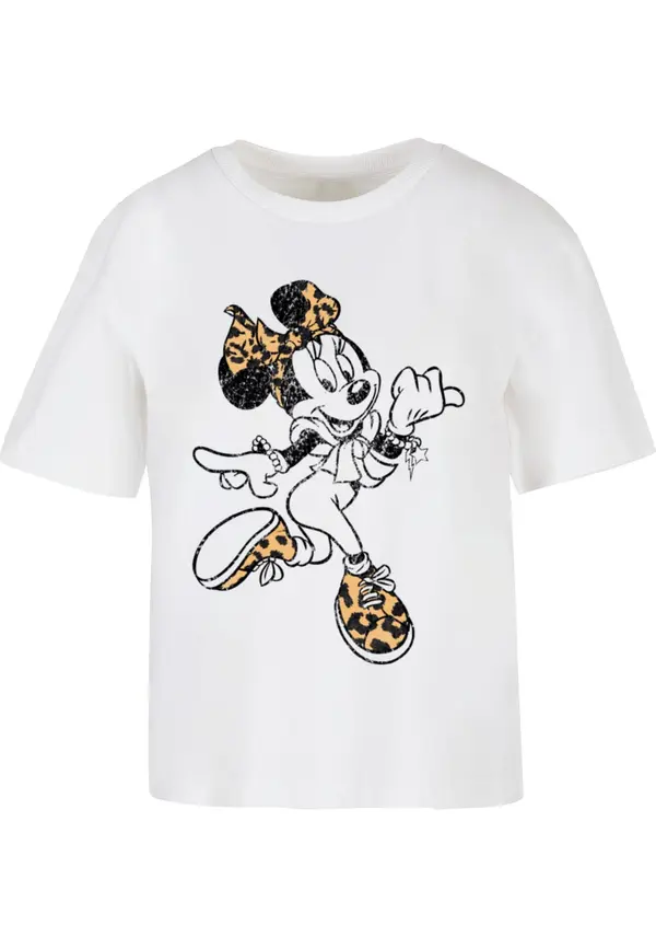 Merchcode Merchcode Majica 'Minnie Mouse Leo'  mešane barve / bela