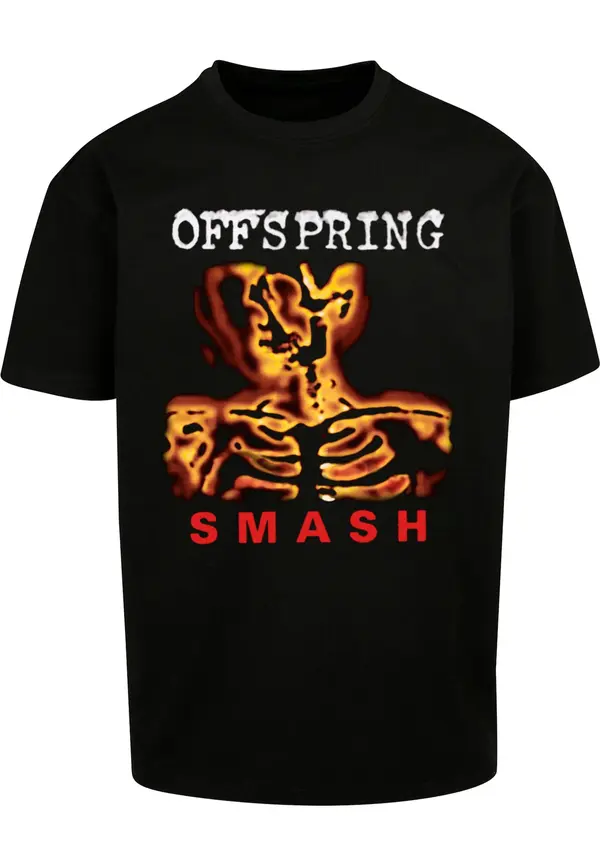 Merchcode Merchcode Majica 'Offspring Smash'  oranžna / rdeča / črna / bela