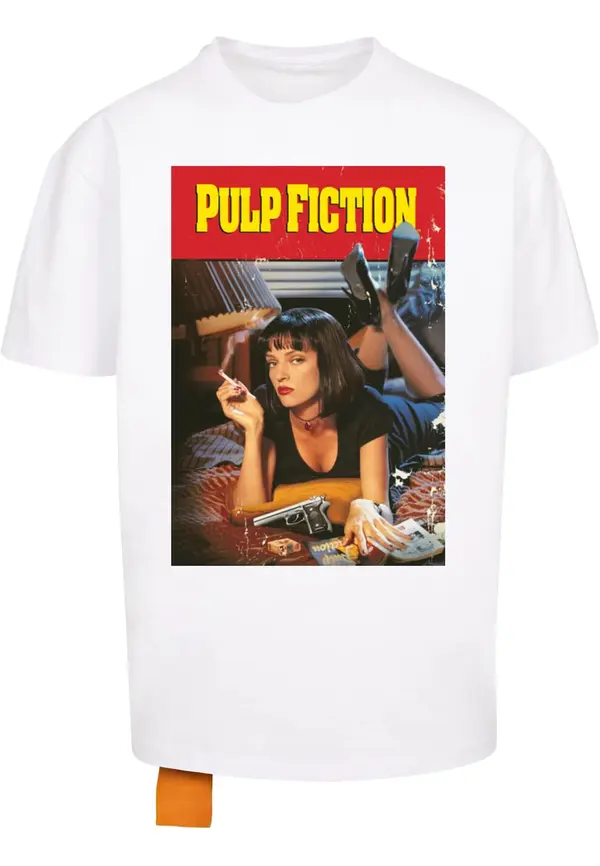 Merchcode Merchcode Majica 'Pulp Fiction Poster'  svetlo rjava / krvavo rdeča / črna / bela