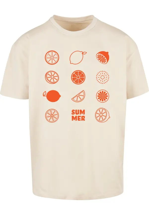 Merchcode Merchcode Majica 'Summer - Citrus'  pesek / oranžno rdeča