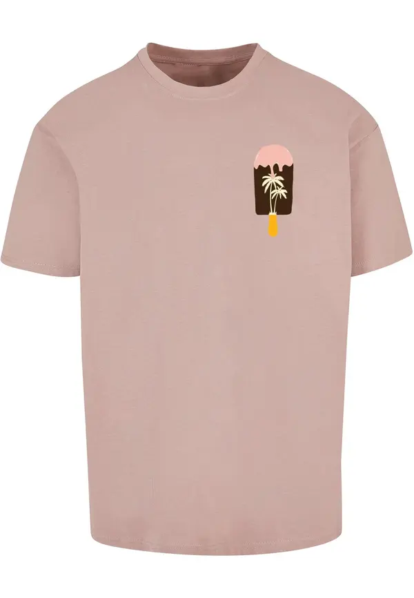 Merchcode Merchcode Majica 'Summer - Icecream'  oranžna / rosé / puder / črna
