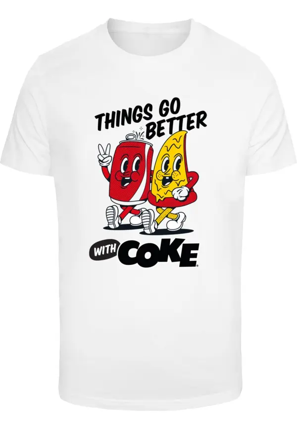 Merchcode Merchcode Majica 'Things Go Better With Coke'  zlato-rumena / krvavo rdeča / črna / bela