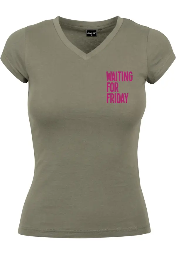 Merchcode Merchcode Majica 'Waiting For Friday'  kaki / temno roza