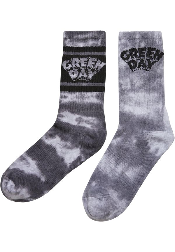 Merchcode Merchcode Nogavice 'Green Day Tie Die'  siva / črna / bela