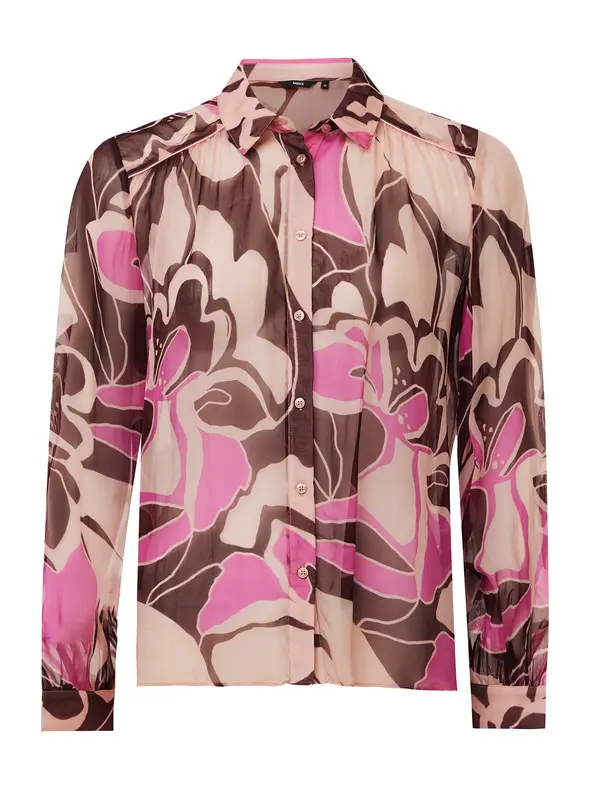 MEXX MEXX Bluza  bež / temno rjava / svetlo lila