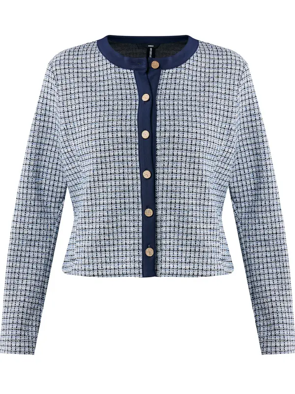 MEXX MEXX Pletena jopa  temno modra / črna / bela