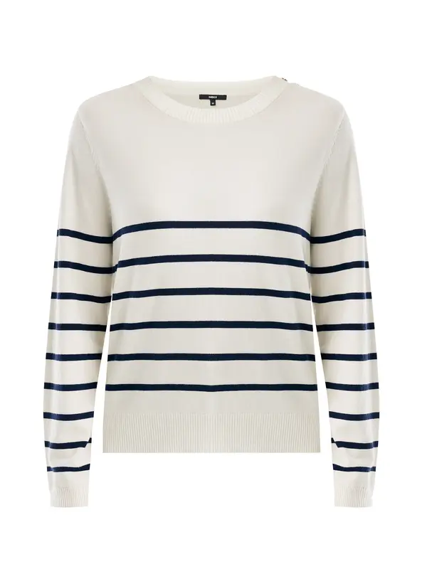 MEXX MEXX Pulover 'Aster'  mornarska / volneno bela