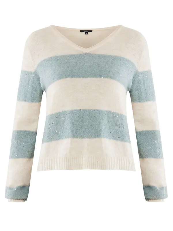MEXX MEXX Pulover  kremna / svetlo modra