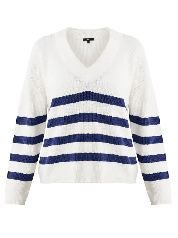 MEXX MEXX Pulover  mornarska / bela