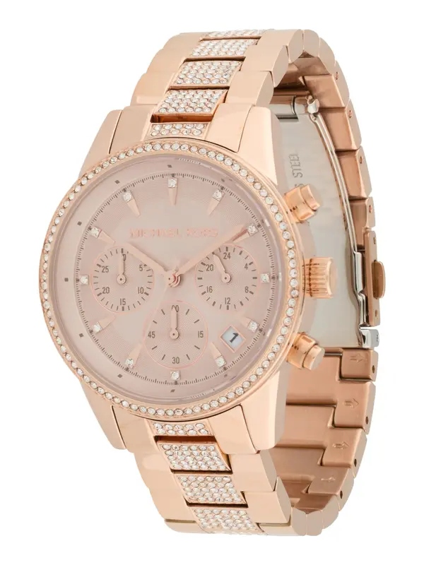 MICHAEL Michael Kors MICHAEL Michael Kors Analogna ura 'RITZ'  rožnato zlata / transparentna