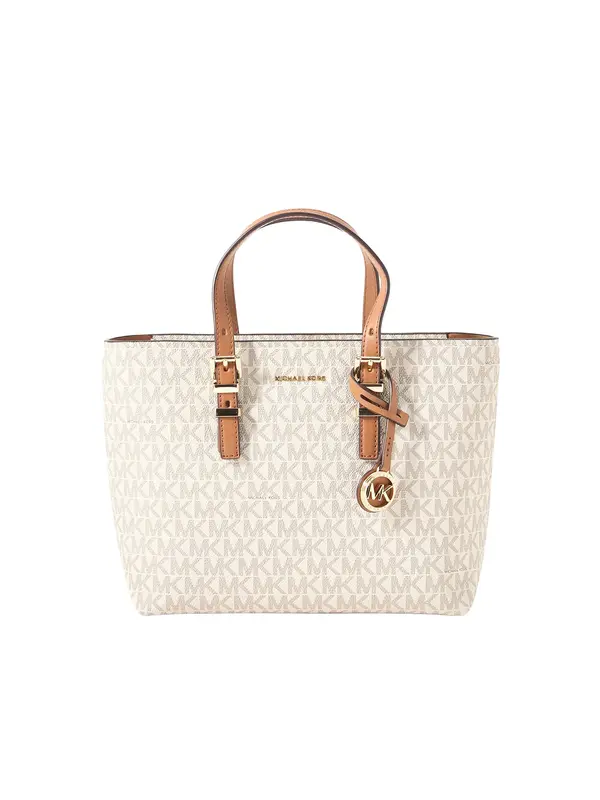 MICHAEL Michael Kors MICHAEL Michael Kors Ročna torbica  slonovina / karamel / temno rjava