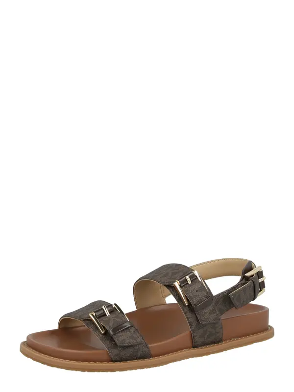 MICHAEL Michael Kors MICHAEL Michael Kors Sandali s paščki 'NIA'  rjava / temno rjava