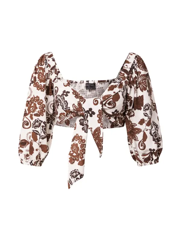 MINKPINK MINKPINK Bluza 'AMARA'  čokolada / bela