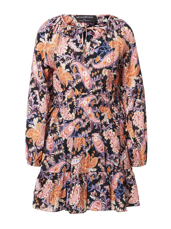 MINKPINK MINKPINK Obleka 'CELESTIA'  svetlo lila / oranžna / roza / črna