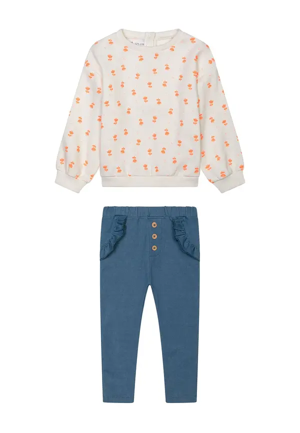 MINOTI MINOTI Komplet  kremna / moder denim / mandarina