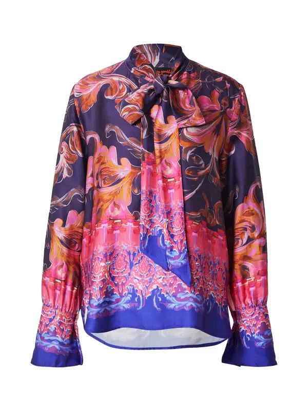 miss goodlife miss goodlife Bluza 'Happy Blue'  modra / robida / temno oranžna / roza