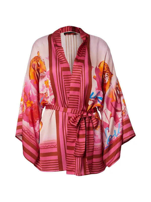 miss goodlife miss goodlife Kimono 'Blush Tiger'  oranžna / pastelno roza / temno roza / rdeča