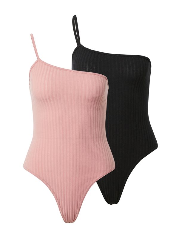 Missguided Missguided Bodi majica  roza / črna