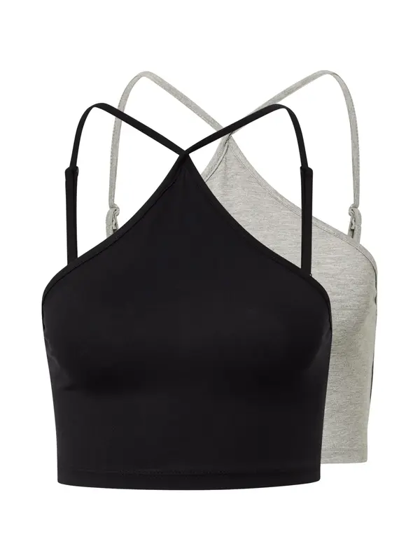 Missguided Missguided Top  svetlo siva / črna